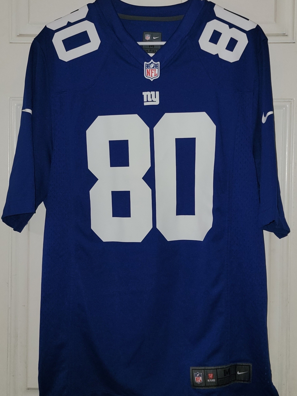 NIKE New York Giants Victor Cruz Men's Blue Jersey # 80 Size M.